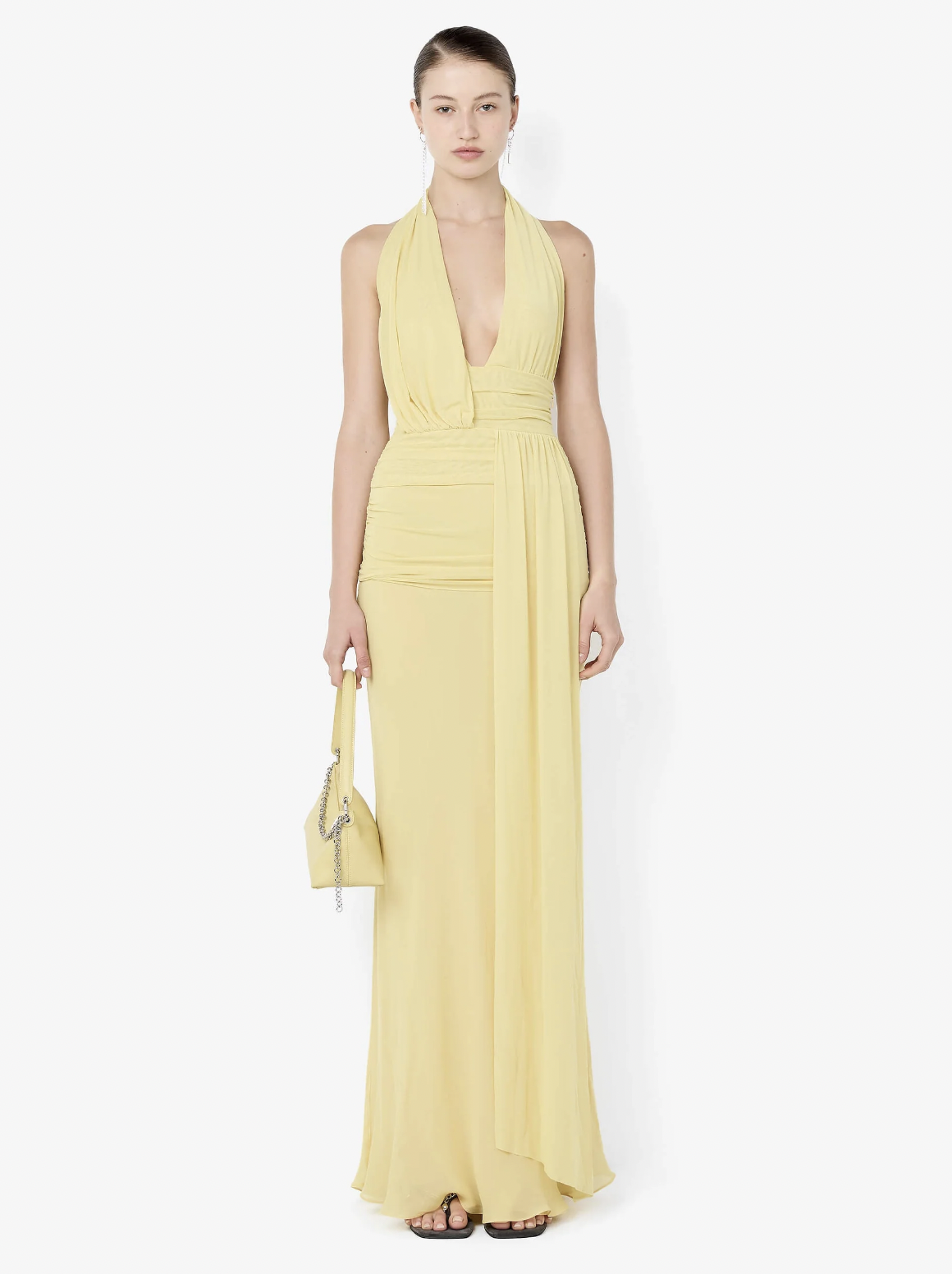 Cassis Drape Maxi Dress